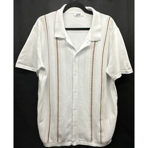 COOFANDY Men's Knit Shirt, Casual Short Sleeve Button Down Shirt, Lightweight XL